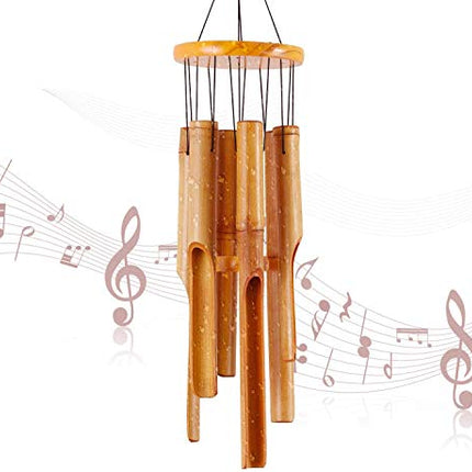 Rdutuok Carillon a vento in bambù, regalo commemorativo, in legno, per interni ed esterni, 81 cm, per giardino, cortile, patio e decorazioni per la casa