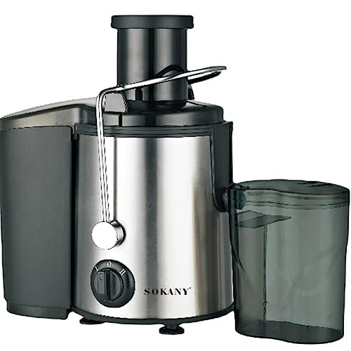 SOKNAY 800W Centrifuga Frutta e Verdura, 2 Velocità, 65MM Apertura di Riempimento Larghezza, Acciaio Inossidabile, Nero