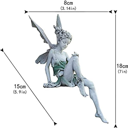 Decorazioni Giardino, statue da giardino, Statua Fata Seduta, Giardino Decorazioni, Statue Decorativa Angeli Statuette Ornamento Giardino Esterno Resina, Statue e Sculture Casa Decorazione cortile