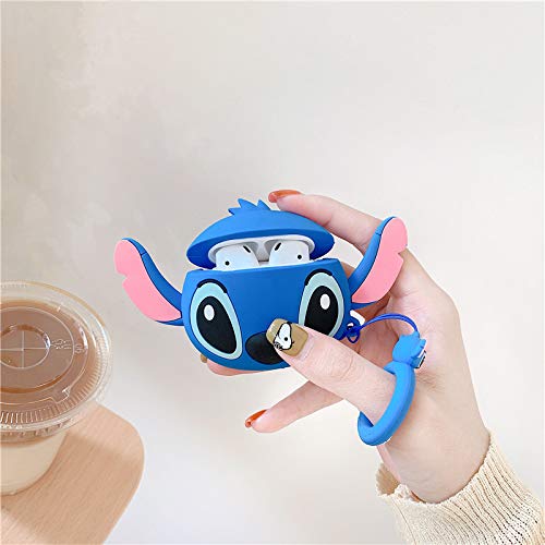 YIGEYI Custodia in Silicone Compatibile con Airpods 1 e 2 Funny Cute Cartoon 3D Case Cover[Serie di Animazione Avatar] (Big Ear Stitch)