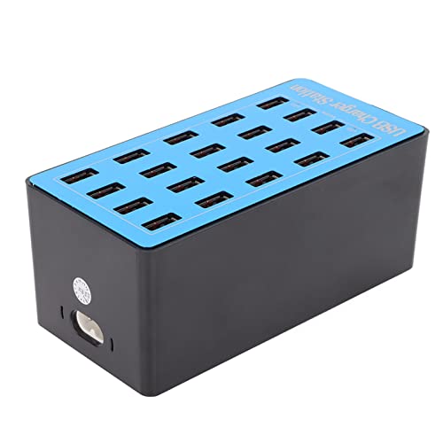 Stazione di Ricarica USB, Caricatore Rapido 100 W 5 V 20 A Ricarica Rapida 20 Porte Hub USB Stazione di Ricarica con Ventola di Raffreddamento da 50 Gradi per Telefoni, Tablet e Altri Elettronica