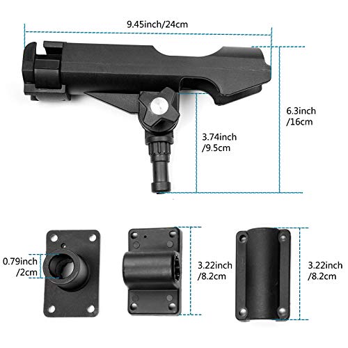 XiYee Supporto Regolabile per Canne da Pesca, 2 Pezzi Porta Canne da Pesca da Barca e Kayak 360 ° Regolabile e Ruotabile, Regolabile per Supporto per Canna da Pesca per Yacht per Barche da Kayak