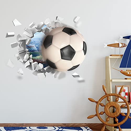 YunBey Adesivi da Parete 3D, Adesivi da Calcio Removibile, Adesivo Muro Decorativo Bambini, Calcio Stickers Murali per Camera da Letto per Ragazzi, Soggiorno