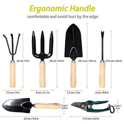 lyndeluxe Attrezzi e Utensili da Giardino 10 pezzi, Kit da Giardinaggio con Custodia, Robusti Attrezzi per Piantare Uomo/Donna