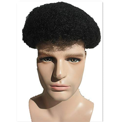 360 Parrucche di Pizzo Pieno Full Lace Parrucca Uomo per Afro Uomini Sistema di Sostituzione dei Capelli Protesi Capelli Uomo 8×10 Pollici Pelle Sottile 0.06cm Spessore Parrucche in Off Black