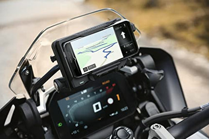 Sistema di supporto “Connected Ride” per fissare il cellulare alla moto, per Apple e Samsung, colore nero