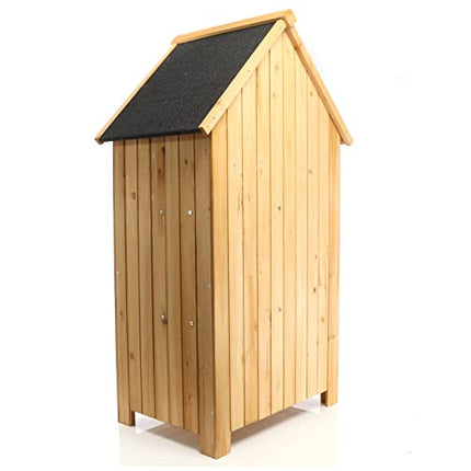Armadio da giardino a casetta In legno d'abete con tetto in bitume 770x540x1370 mm Per esterni