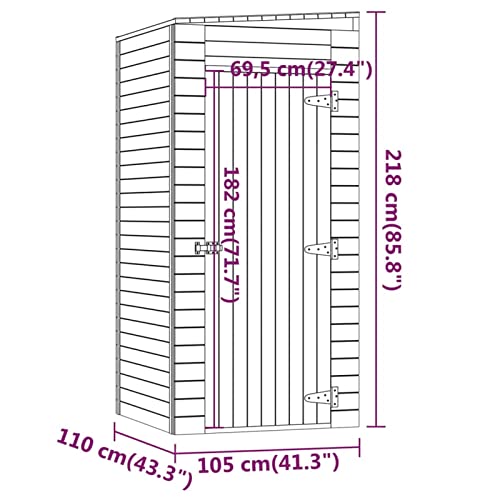 Camerina Capanno da Giardino 105x110x218 cm in Legno di Pino Impregnato,Capannone da Giardino,Casetta da Giardino,Casetta Attrezzi Giardino