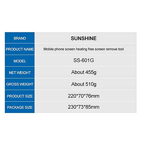 SUNSHINE - Separatore universale per schermo LCD per telefono cellulare, strumento di separazione dello schermo senza calore, strumento di riparazione accessori per la separazione dello schermo