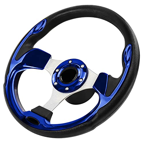 Acclcors Volante per barche da 12,5 pollici, 3/4 pollici, adattatore per volante in carbonio antiscivolo, per barche, yacht, barche pontoon (blu)