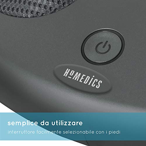 HoMedics Dual Shiatsu Massaggiatore Piedi, Massaggiatore Elettrico Plantare Shiatsu con 12 Testine Rotanti, Rilassa i Muscoli, Opzione Calore, Nero