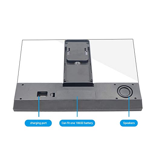 DAXGD Lente d'ingrandimento dello schermo con altoparlante, Amplificatore dello schermo 3D da 12 pollici Lente di ingrandimento, Ingrandimento da 3 a 4 volte, Nero (Versione Bluetooth)