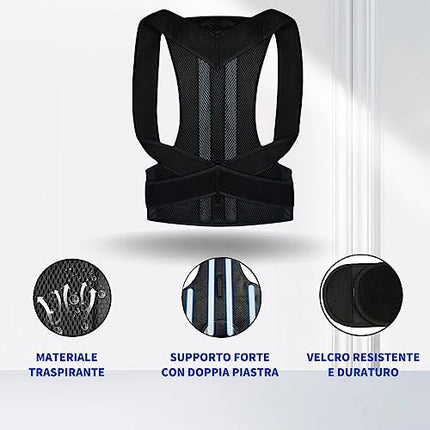 Busto Fascia Correttore Posturale per Spalle e Schiena, Supporto Postura Schiena per Schiena Dritta Uomo e Donna, Raddrizza Spalle, Alta Efficienza e Qualità, Traspirante e Confortevole,XL
