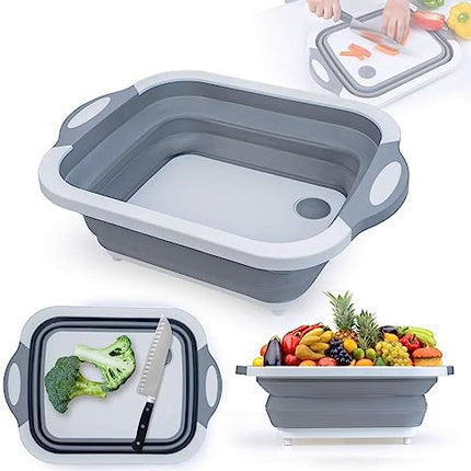 Vilik Home-tagliere multifunzione pieghevole 3 in 1 - per tagliare, lavare e scolare- multiuso e salvaspazio