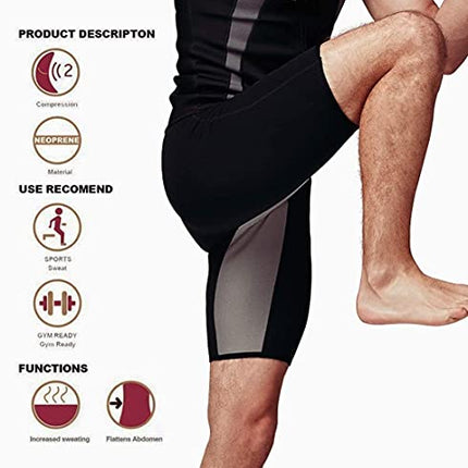 Martiount Pantaloncini Sauna per Uomo Body Shaper Pantaloncini Hot Sweat Shorts Pantaloni da Allenamento di Routine Pantaloni Dimagranti in Neoprene Dimagrante Slim Gym Esercizio Fitness M