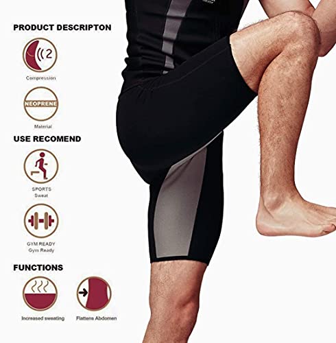 Martiount Pantaloncini Sauna per Uomo Body Shaper Pantaloncini Hot Sweat Shorts Pantaloni da Allenamento di Routine Pantaloni Dimagranti in Neoprene Dimagrante Slim Gym Esercizio Fitness M