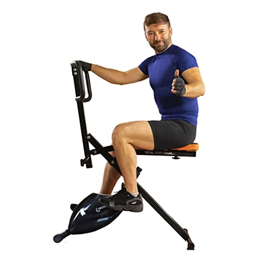 GIORGIO MASTROTA Total Power Crunch Cyclette Originale Media Shopping Con Display e App Fitness | Fasce resistenza e Elettrostimolatori in OMAGGIO | Palestra Addome Glutei Aerobica