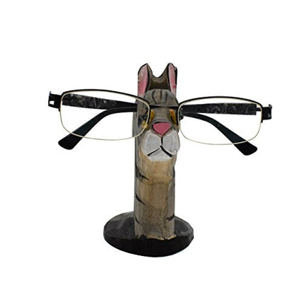 VIPbuy Porta Occhiali in Legno a Forma di Animale Supporto per Occhiali da Sole per casa Ufficio Uomo Donna Bambini Regalo (Gatto)