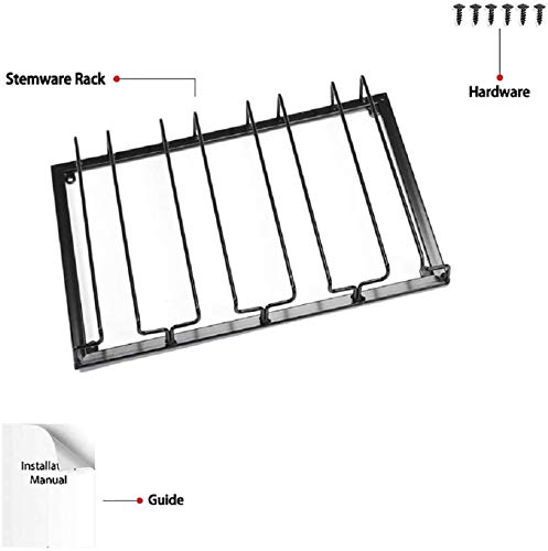 Auveach Portabicchieri Supporto con 4 Binari per 8-12 Bicchiere di Vino - Mantieni I Bicchieri Asciutti a Sospensione o a Parete Cromato Wine Glass Holder Casa Vino Bar Decorazione (4 Binari)