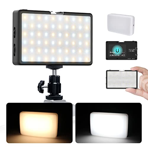 Luce Video, MOMAN ML8 Faretto Fotografia con Diffusore, Dimmerabile 2500K-9000K, Pannello LED Reflex con Funzione di Caricatore Portatile, TLCI/CRI 98+, Batteria 5000mAh, 190g, Cavo di Tipo-C Incluso