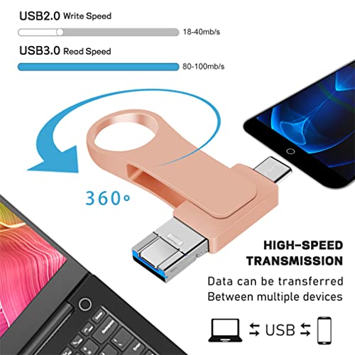 lumrok Chiavetta USB 512GB 4 in 1 Portatile Pen Drive Alta Velocità Penna USB 3.0 Photostick 512GB Memoria USB Espansione di Memoria Esterna per Dispositivi Mobili, Tablet, PC, Computer, Android