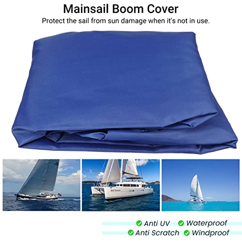 KAYBTNT Copertura Randa Boma, Tessuto Oxford 420D Copri Randa Barca a Vela, Impermeabile Durevole Antistrappo, Copriranda Anti Raggi UV, Lazy Bag Randa,10 to 11FT/340x95cm