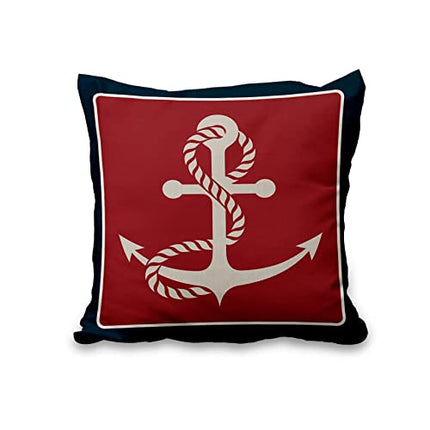 Aoihrraan 46x46cm Confezione Da 4 Copricuscini Divano Nautico Oceano Ancora Faro Barca A Vela Blu Navy Biancheria Quadrata Federe Per Cuscini Decorare In Lino Arredo Casa Giardino Camera Letto