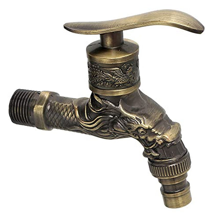 Rubinetto Vintage,Rubinetto in Ottone Anticato,Scolpito Rubinetto Rubinetto Bagno Lavabo Rubinetto da Giardino Esterno per casa, cucina, bagno, giardino esterno (bronzo)