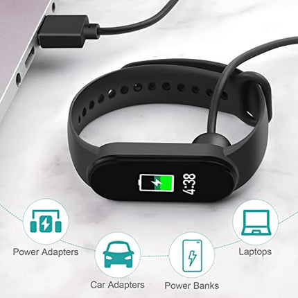 Ainiv Caricatore Compatibile Con Xiaomi Mi Band 5 / Mi Band 6 / Mi Band 7, Cavo Di Ricarica USB Compatibile Con Cinturino Smart Xiaomi Mi Band 5/6/7 Con Fascette Di Fissaggio
