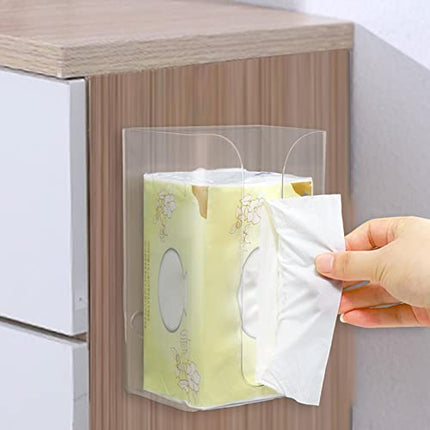 Richolyn Supporto per Scatola del Tessuto da Parete,Custodia Rettangolare in Tessuto da Parete Senza Chiodi | Porta fazzoletti da Parete per Soggiorno, Bagno, Cucina, Ufficio