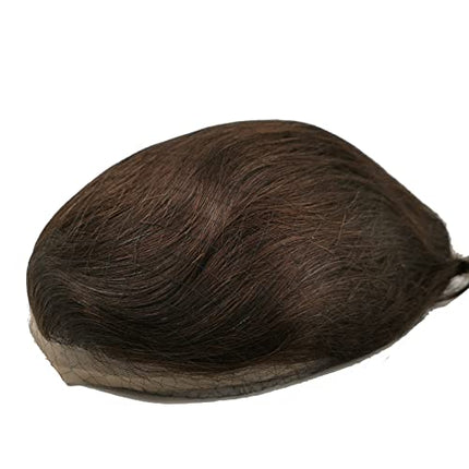 Parrucchino da uomo PU Front Pizzo Toupee Pezzi dei Capelli Umani europei per gli protesi capelli uomo 8×10 pollici sottile 0.06 cm Uomo Parrucca Sistema parrucchino Sostituzione in Marrone scuro…