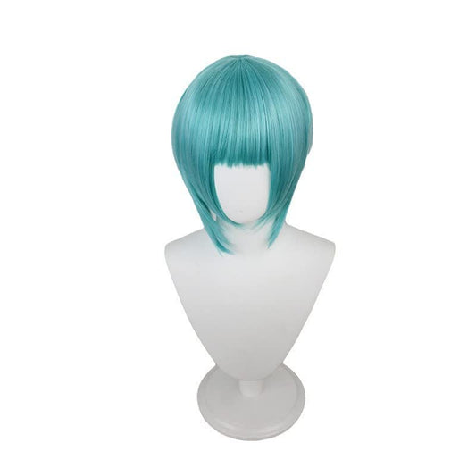 Jiwoocos Hatsune Miku Aqua Blue Cosplay parrucca doppia coda di cavallo resistente al calore capelli sintetici Halloween Party parrucche