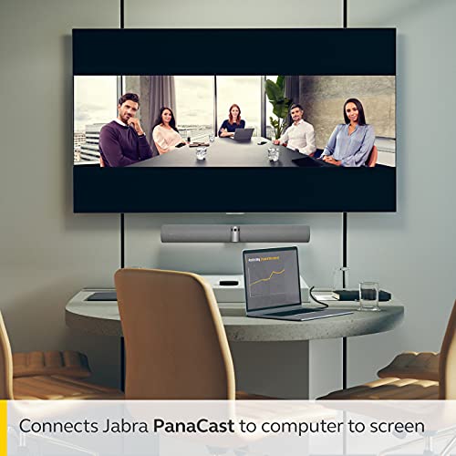 Jabra PanaCast 50 USB C to USB A Cable, 5 m - USB Cable 2.0 for PanaCast 50 Video Bar to Computer Connection - USB Type A Cable with Simple Plug & Play