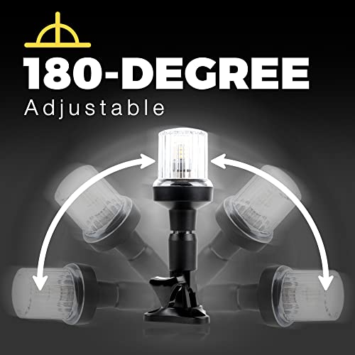 EVERBEAM P600 Lampada D’Ancoraggio in Acciaio Inox per Barche da Pesca e Vascelli Marittimi – Fornisce una Visibilità a 360 Gradi fino a 3 Miglia Marine – Resistente Alle Intemperie, Pieghevole