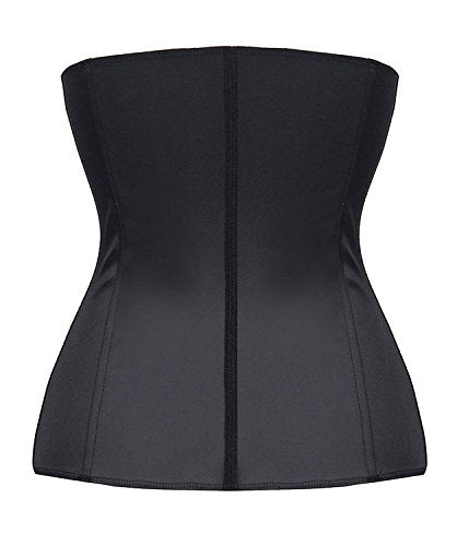 YIANNA Donna Corsetto Dimagrante Stringivita Latex Waist Trainer Corpetto Body Shaper Bustino Modellante Nero,YAU37G Size M