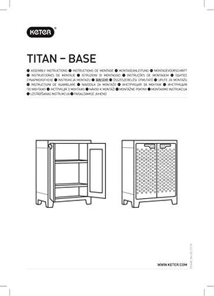 Keter Armadio Basso Titan, 2 Ripiani Regolabili, Grigio, 80x44x100 H Cm