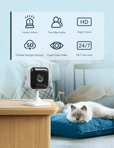 GNCC C2 Telecamera WiFi Interno, 1080P Videocamera Sorveglianza Interno WiFi per Bambini, Visione Notturna, Audio Bidirezionale, Notifiche in Tempo Reale del Sensore di Movimento, Compatibile Alexa