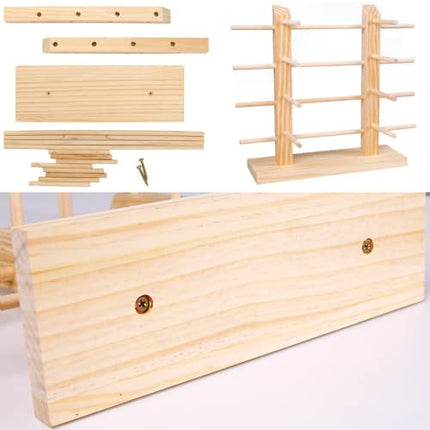 XAVSWRDE Espositore per Occhiali Creativi Espositore Porta Occhiali 4 Strati Espositore per Occhiali da Sole in Legno Espositore da Scaffale per Occhiali per Esporre Occhiali e Gioielli Orologi