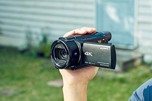 Sony FDR-AX53 Videocamera 4K Ultra HD con Sensore CMOS Exmor R, Ottica Grandangolare Zeiss 26.8 mm, Zoom Ottico 20x, Stabilizzazione Attiva a 5 Assi, Nero