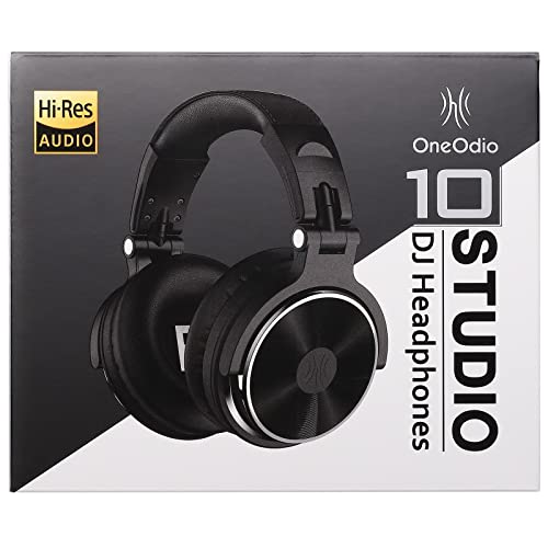 OneOdio Pro 10 Cuffie Over Ear, Cuffie Cablate con Shareporte Microfono, Jack 3,5 mm e 6,35 mm, Cuffie perRegistrazione, Mixaggio, Monitoraggio in Studio, DJ, Chitarra,Podcast, Cellulare, PC