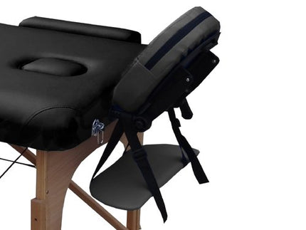 LETTINO MASSAGGIO 3 ZONE IN LEGNO PORTATILE -DIMENSIONE 180x56 CM-PESA SOLO 13,3KG CON ACCESSORI 14,5KG+ANGOLI ARROTONDATI E RINFORZATI+ PANNELLO REIKI - PER FISIOTERAPIA - NERO