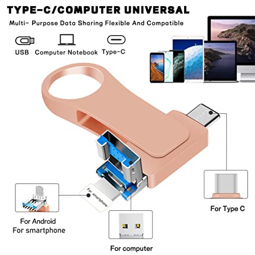 lumrok Chiavetta USB 512GB 4 in 1 Portatile Pen Drive Alta Velocità Penna USB 3.0 Photostick 512GB Memoria USB Espansione di Memoria Esterna per Dispositivi Mobili, Tablet, PC, Computer, Android