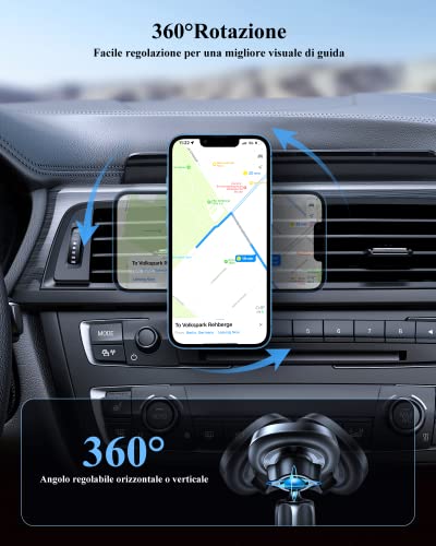 Miracase Porta Cellulare Auto Magnetico, Supporto Telefono Auto Calamita【Per Presa D'aria】 Dell'Auto Porta Smartphone Universale, Compatibile con iPhone 14/iPhone 13 e Samsung e Xiaomi