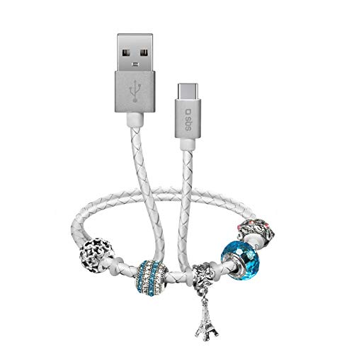 SBS Cavo USB tipo bracciale, cavo di ricarica da 39 cm con connettore USB 2.0 e USB C, ideale per MacBook, MacBook Pro, Notebook