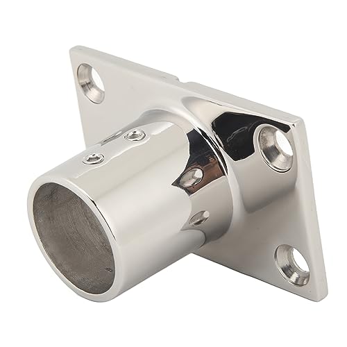 Fockety 316 Acciaio Inox Barca corrimano Fitting, 90 Gradi Rettangolare Base Mount Hand Rail Fitting per Barca a Vela tendalino, Barca ringhiera Hardware (90°32MM/1.3in)