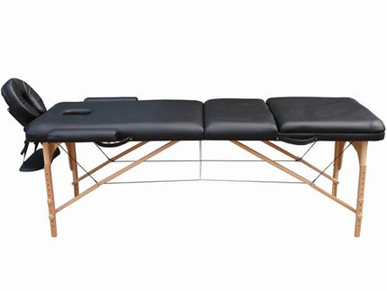 LETTINO MASSAGGIO 3 ZONE IN LEGNO PORTATILE -DIMENSIONE 180x56 CM-PESA SOLO 13,3KG CON ACCESSORI 14,5KG+ANGOLI ARROTONDATI E RINFORZATI+ PANNELLO REIKI - PER FISIOTERAPIA - NERO