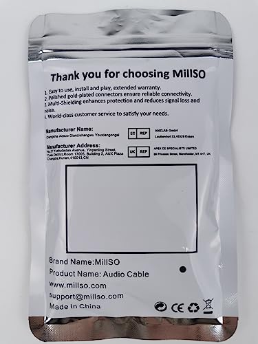 MillSO Adattatore per microfono per cuffie audio Splitter da 3,5 mm (maschio Connettore TRRS da 3,5 mm su due prese femmina TRS) - Grigio