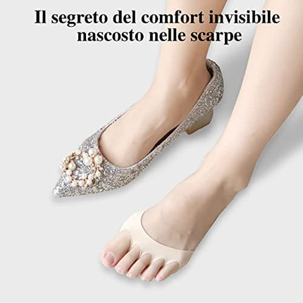 6 Paia Cuscinetti Metatarsali Donna, Cuscinetti per Avampiede in PCuro Cotone, Forefoot Cushion Pads, Cuscinetti per Piedi Allevia L'affaticamento e il Dolore ai Piedi