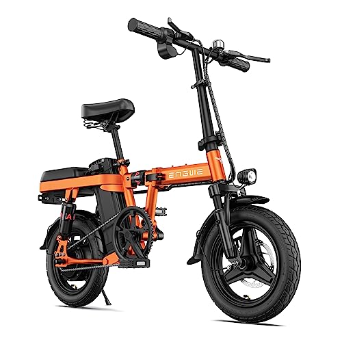 ENGWE Bicicletta elettrica Mini Adulti e Adolescenti - Ebike da città 14" con pneumatico grasso, motore da 250W, batteria da 48V 10Ah, design pieghevole leggero, assorbimento degli urti, fino a 25KM/H