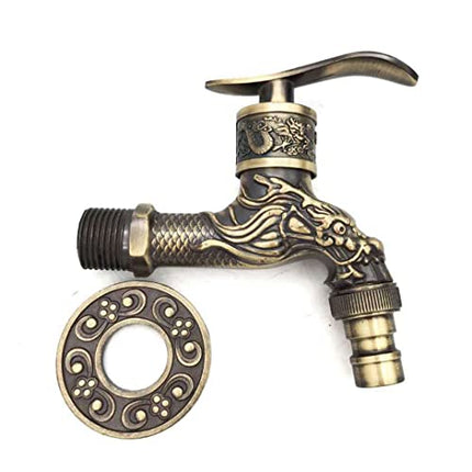 Rubinetto Vintage,Rubinetto in Ottone Anticato,Scolpito Rubinetto Rubinetto Bagno Lavabo Rubinetto da Giardino Esterno per casa, cucina, bagno, giardino esterno (bronzo)